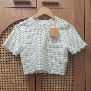 NWT Sandro Roxelane Short Sleeve Sweater